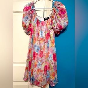 Metallic Floral Dress